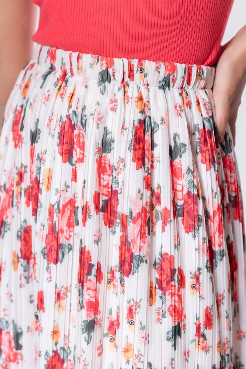 Bria Skirt (White/Red) - Skirt - Yakira Bella