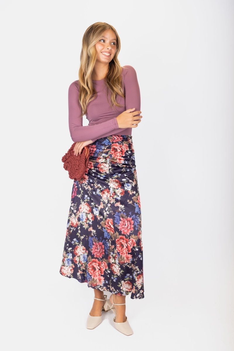 Calista Skirt 36&quot; (Purple Ground) - Skirt - Yakira Bella