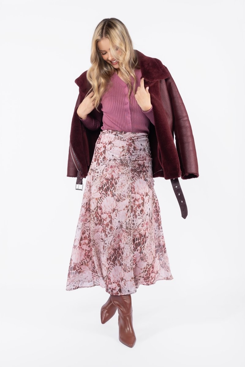 Calista Skirt (Pink Pattern) - Skirt - Yakira Bella