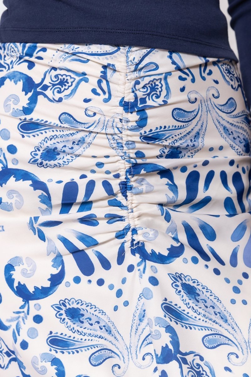 Calista Skirt (White/Blue) - Skirt - Yakira Bella
