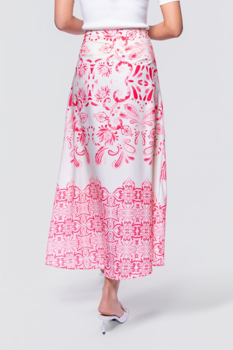 Calista Skirt (White/Pink) - Skirt - Yakira Bella
