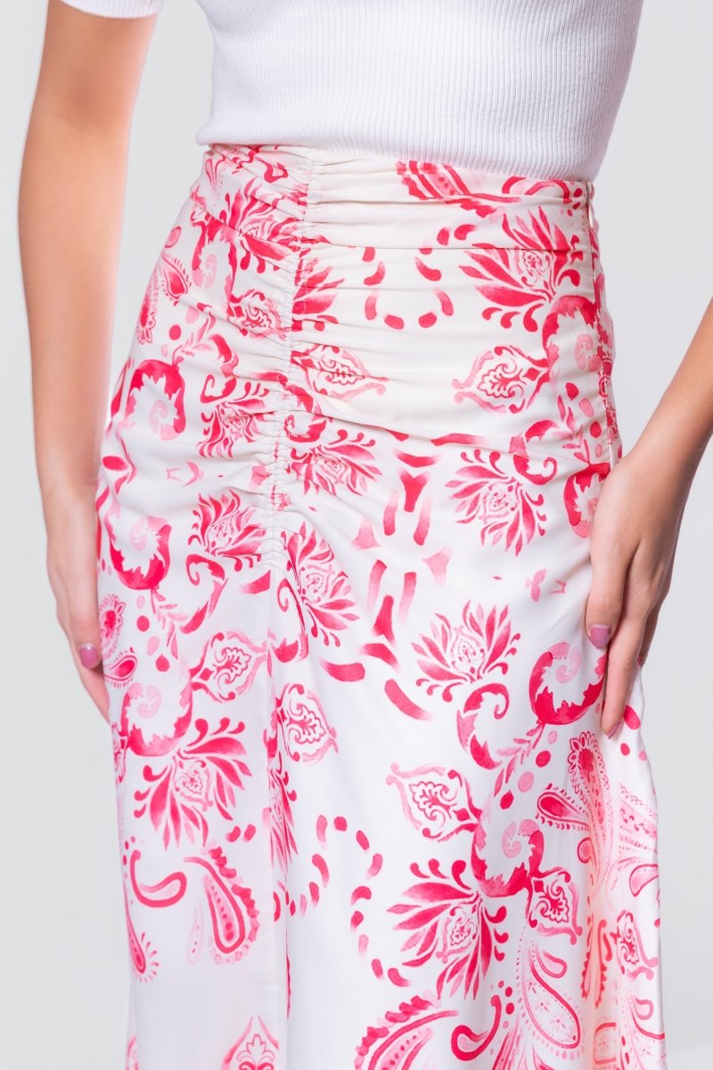 Calista Skirt (White/Pink) - Skirt - Yakira Bella
