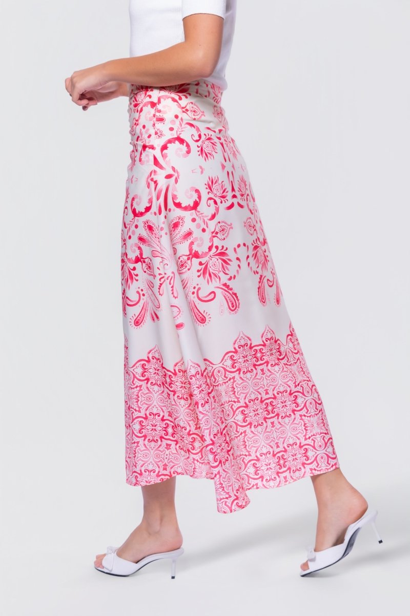 Calista Skirt (White/Pink) - Skirt - Yakira Bella