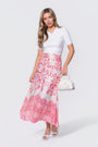 Calista Skirt (White/Pink) - Skirt - Yakira Bella