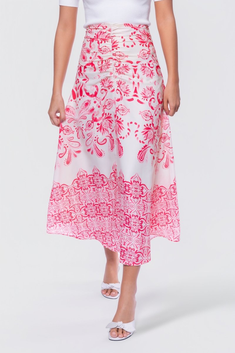 Calista Skirt (White/Pink) - Skirt - Yakira Bella