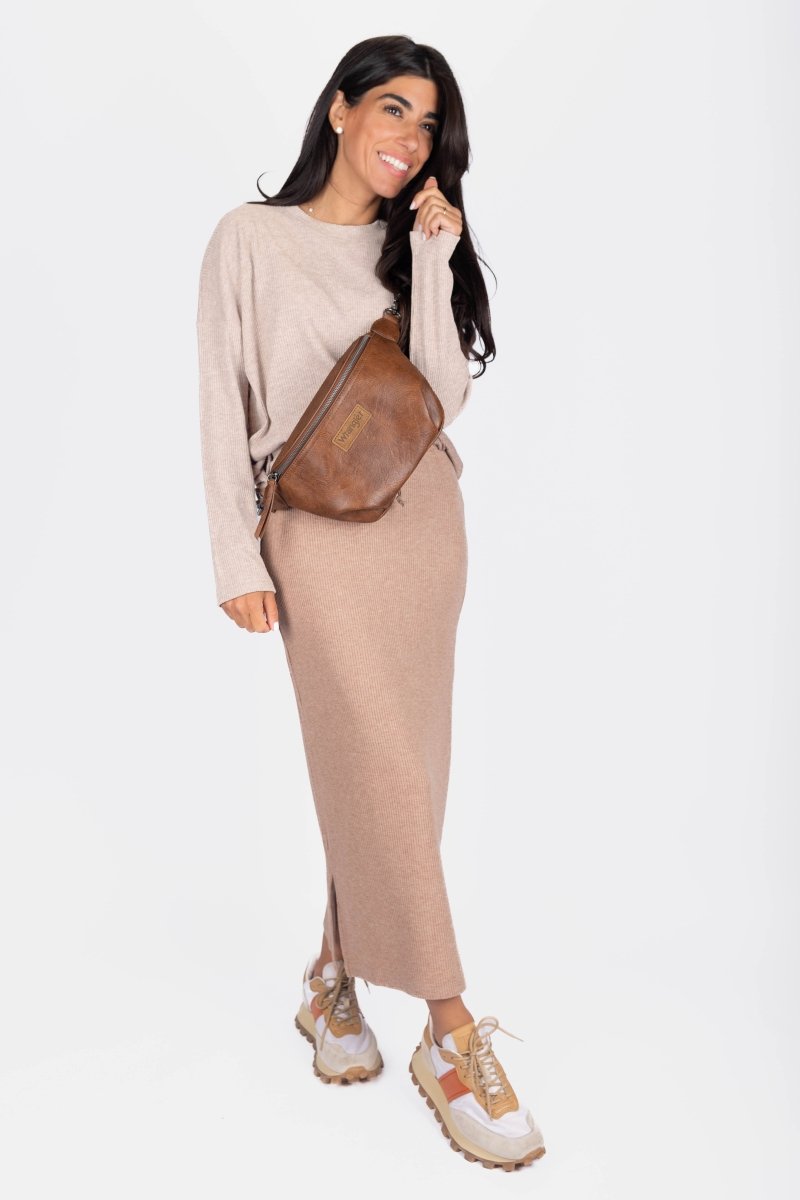 Callie Ribbed Skirt (Light Brown) - Skirt - Yakira Bella