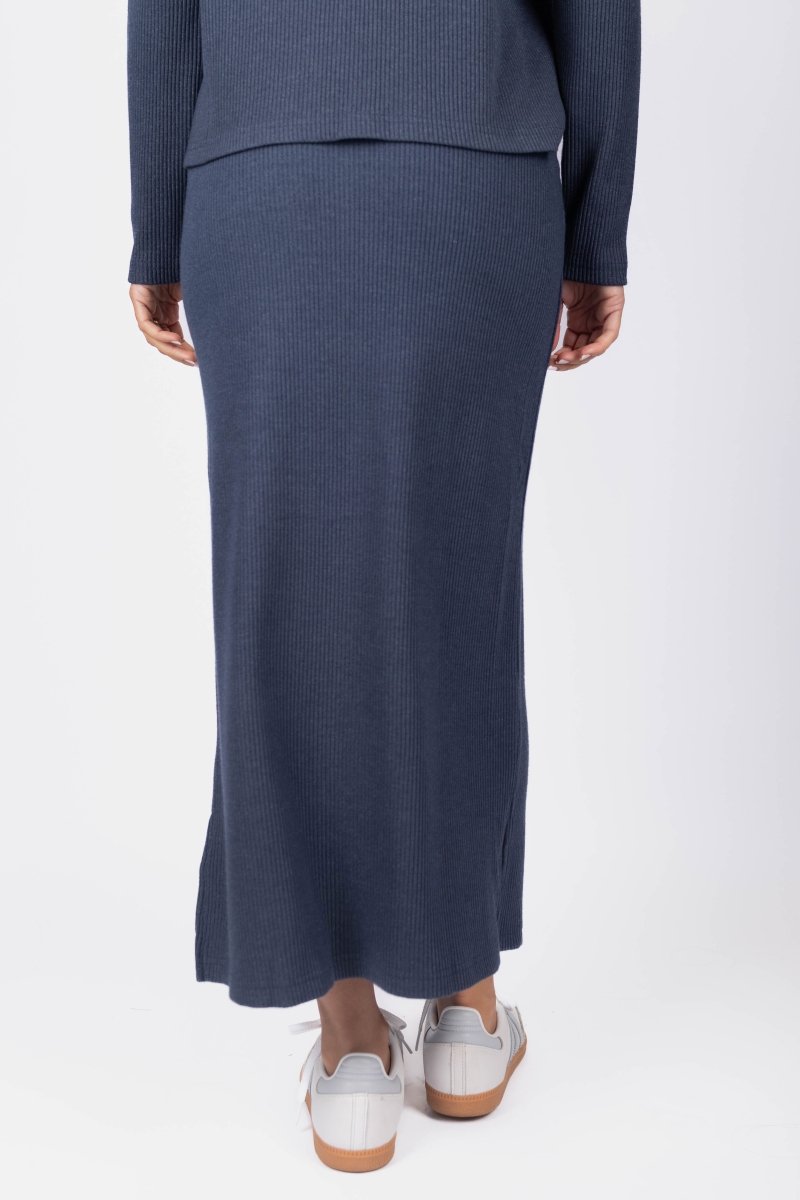 Callie Ribbed Skirt (Navy) - Skirt - Yakira Bella