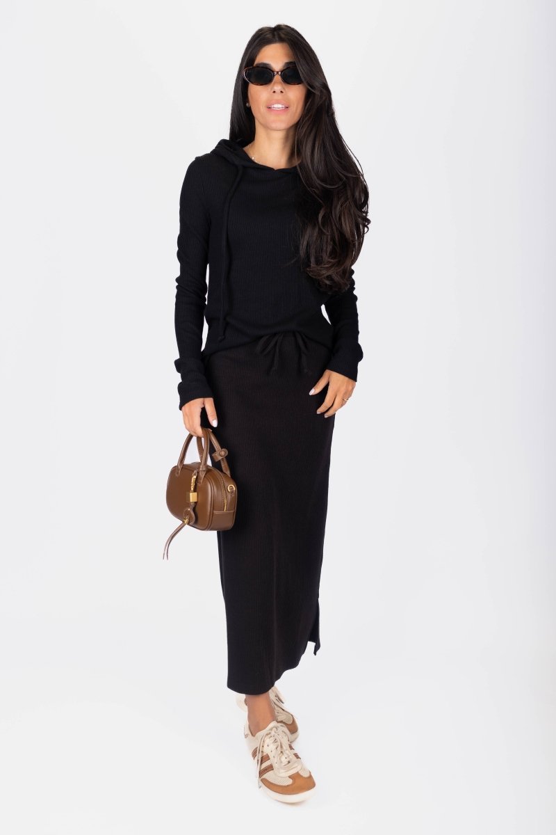 Callie Ribbed Top (Black) - Top - Yakira Bella
