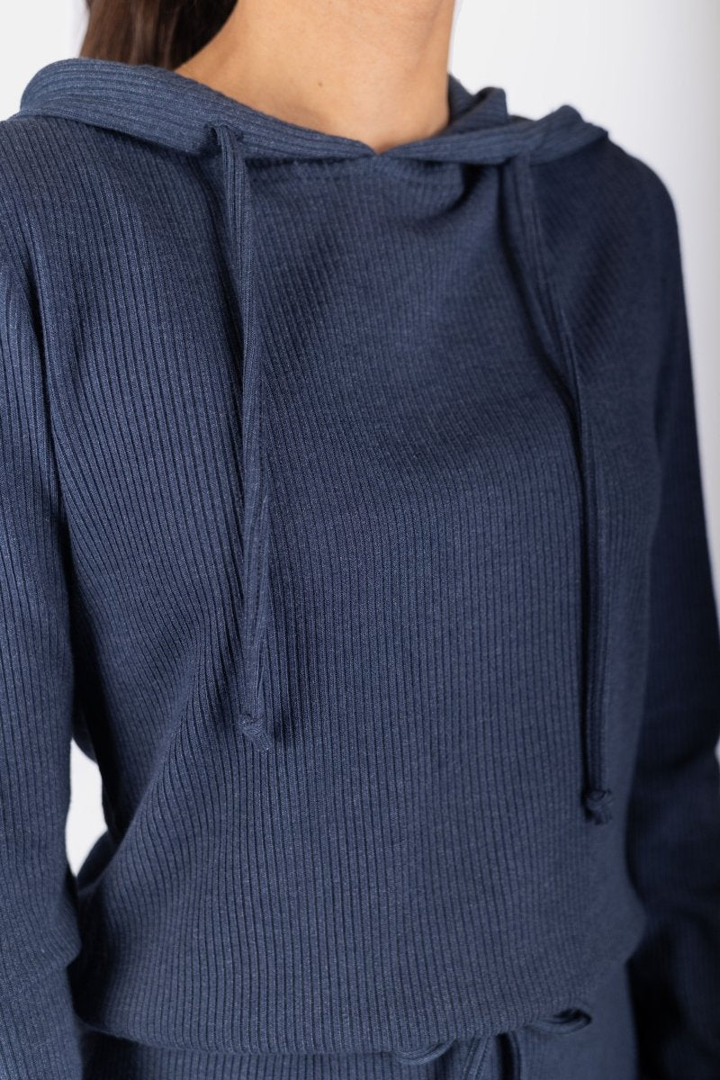 Callie Ribbed Top (Navy) - Top - Yakira Bella