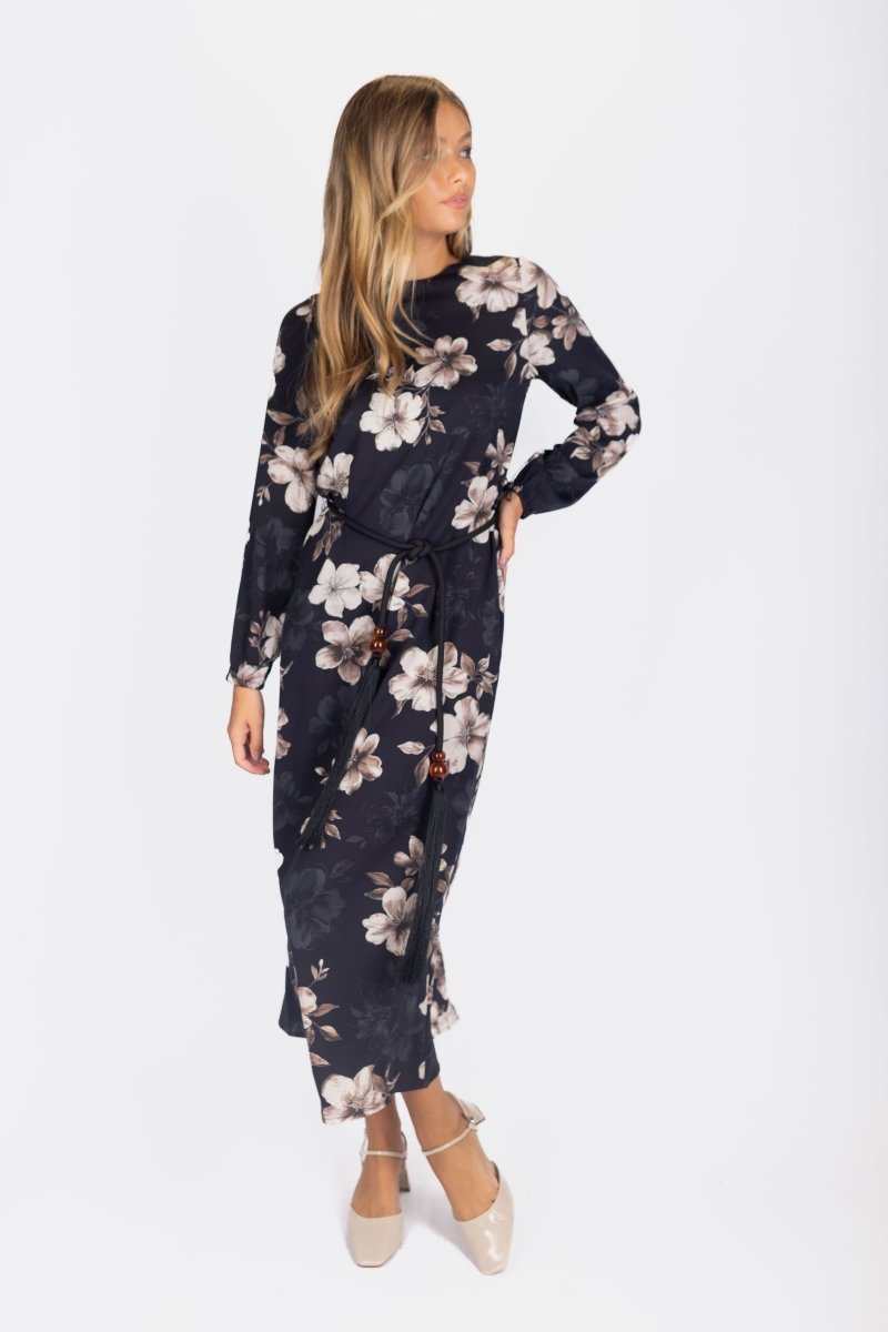 Camellia Dress (Black Pattern) - Dress - Yakira Bella