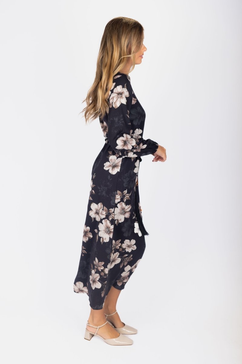 Camellia Dress (Black Pattern) - Dress - Yakira Bella