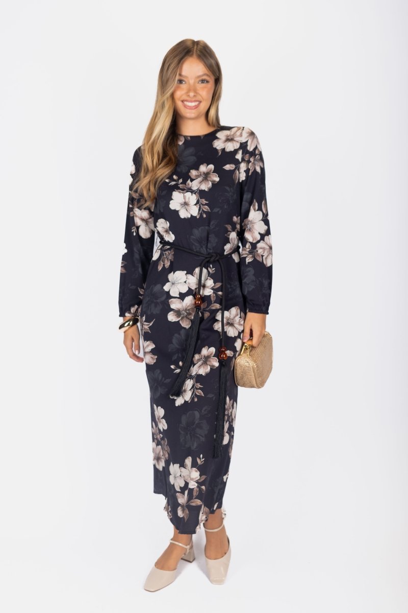 Camellia Dress (Black Pattern) - Dress - Yakira Bella