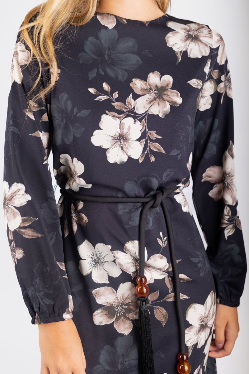 Camellia Dress (Black Pattern) - Dress - Yakira Bella