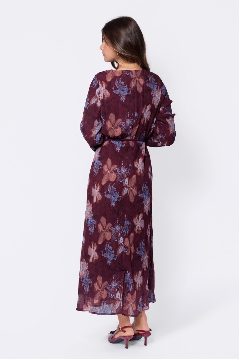 Camellia Dress (Burgundy Pattern) - Dress - Yakira Bella
