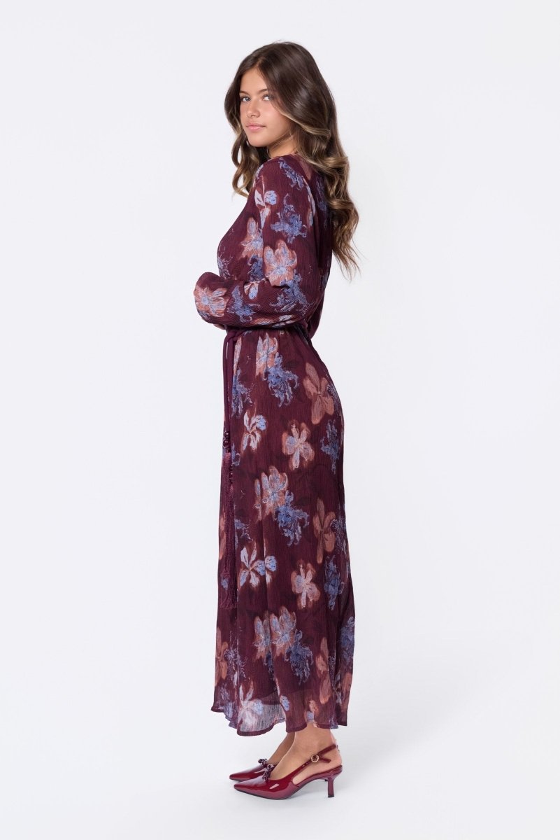 Camellia Dress (Burgundy Pattern) - Dress - Yakira Bella