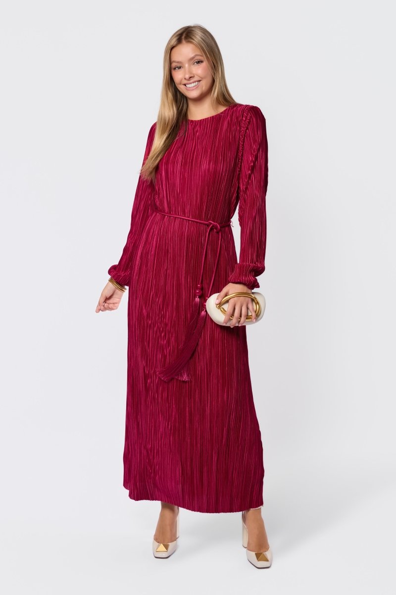 Camellia Dress (Wine) - Dress - Yakira Bella