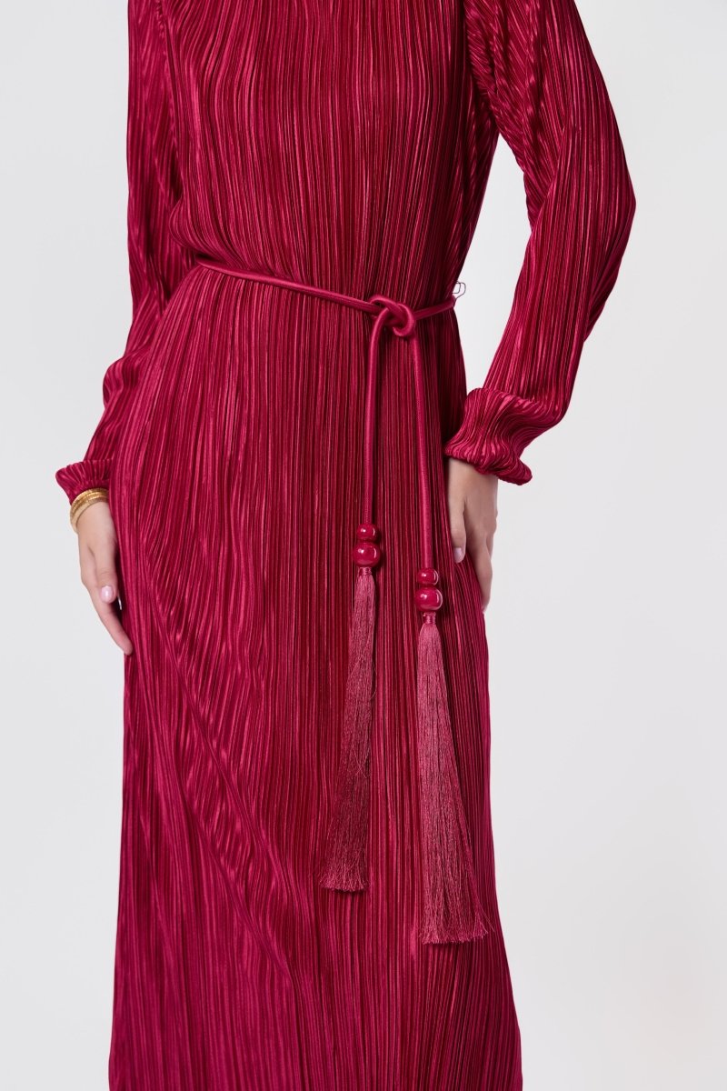 Camellia Dress (Wine) - Dress - Yakira Bella