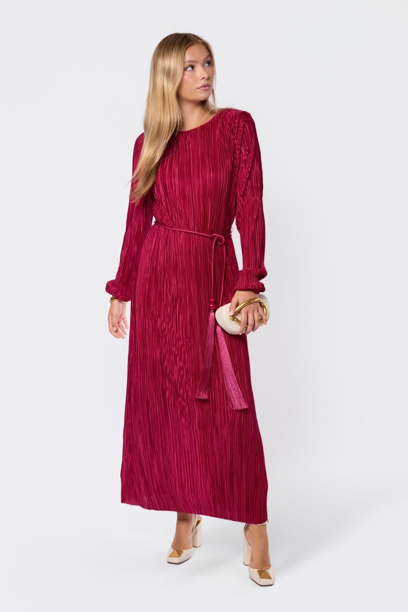 Camellia Dress (Wine) - Dress - Yakira Bella