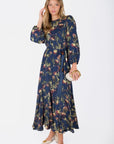 Catherine Dress 53" (Navy Pattern) - Dress - Yakira Bella