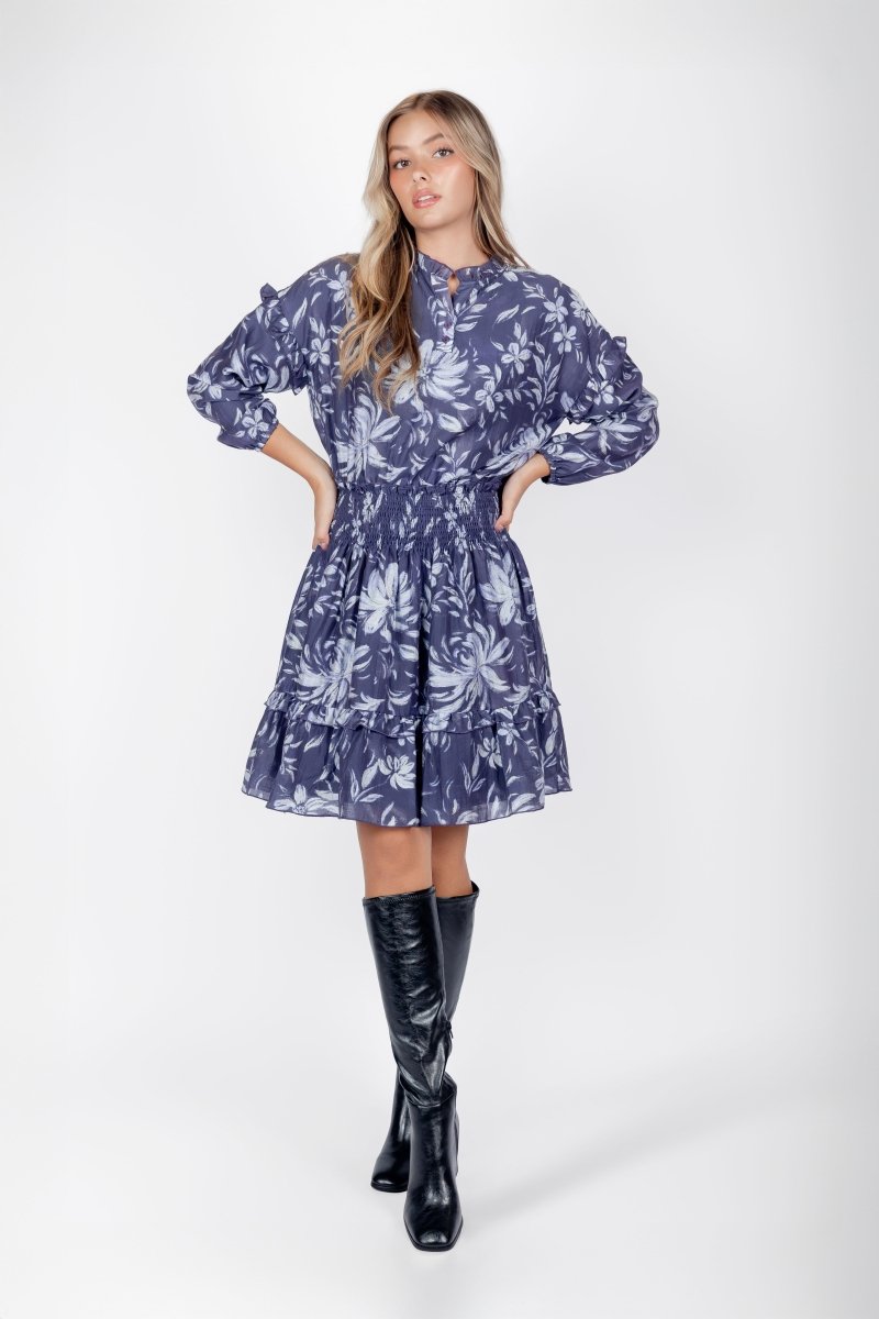 Cecilia Dress 39&quot; (Purple Pattern) - Dress - Yakira Bella