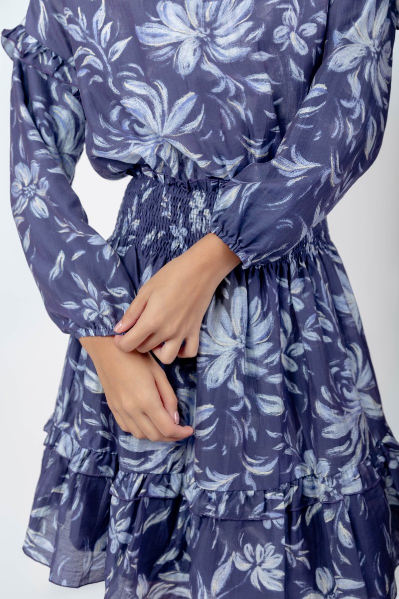 Cecilia Dress 39&quot; (Purple Pattern) - Dress - Yakira Bella