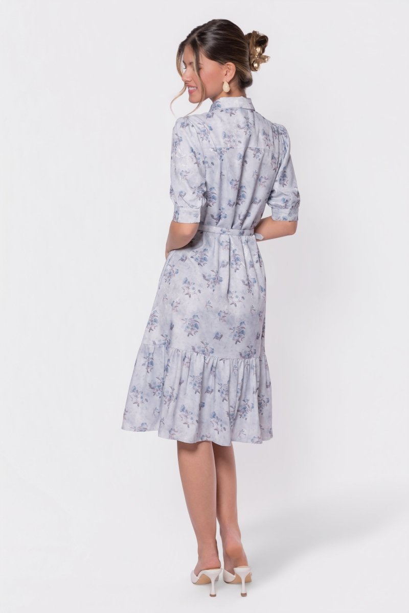 Celine Dress 42" (Light Blue Flower) - Dress - Yakira Bella