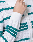 CHLOE CARDIGAN (WHITE/GREEN) - Top - Yakira Bella