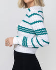 CHLOE CARDIGAN (WHITE/GREEN) - Top - Yakira Bella