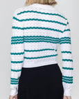 CHLOE CARDIGAN (WHITE/GREEN) - Top - Yakira Bella