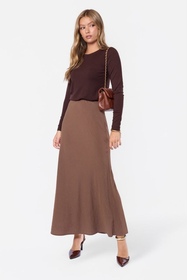 Christa Skirt (Brown) - Skirt - Yakira Bella