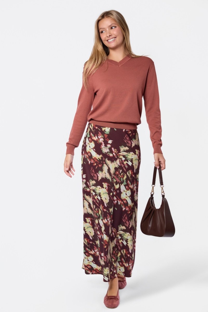 Christa Skirt (Burgundy Ground) - Skirt - Yakira Bella