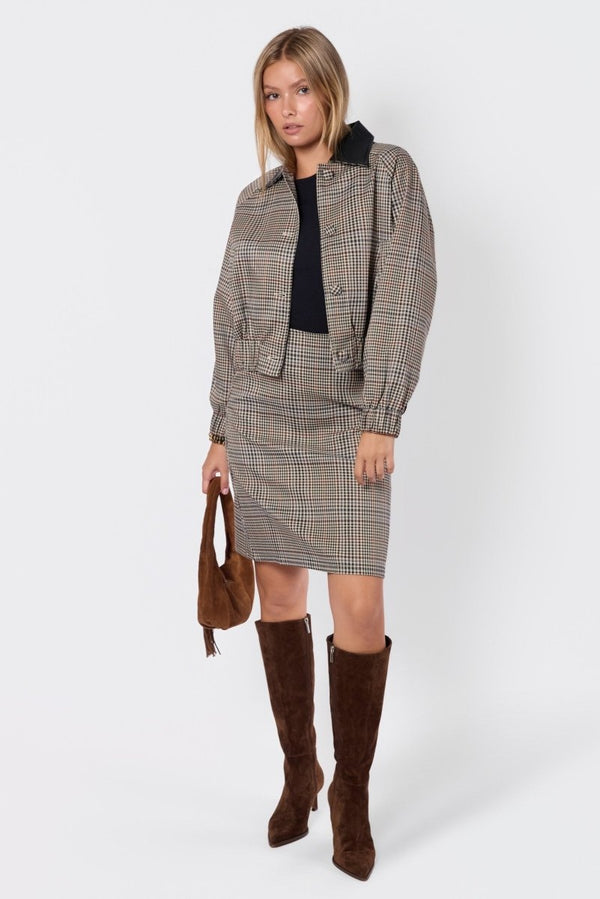 Ciarra Skirt (Brown Plaid) - Skirt - Yakira Bella