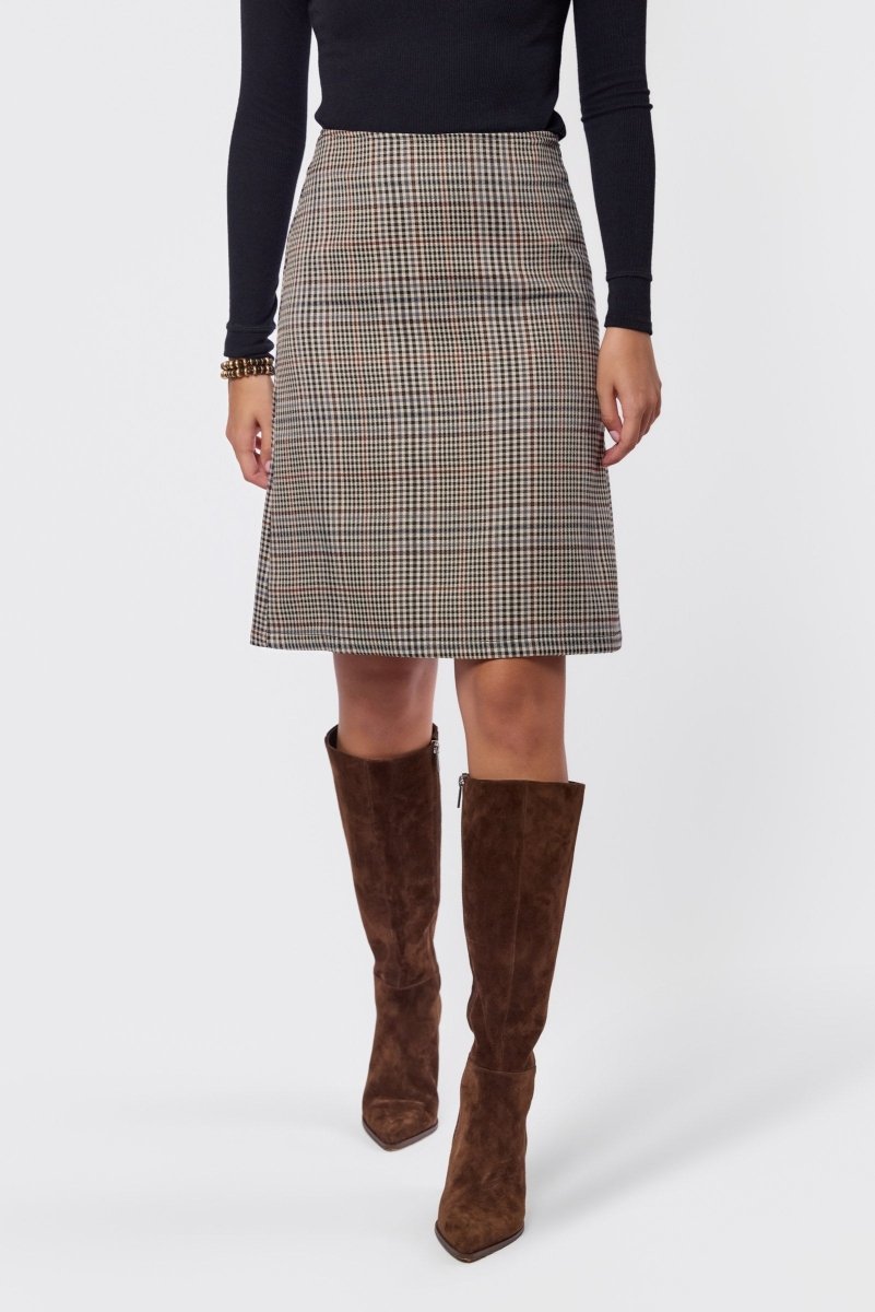 Ciarra Skirt (Brown Plaid) - Skirt - Yakira Bella