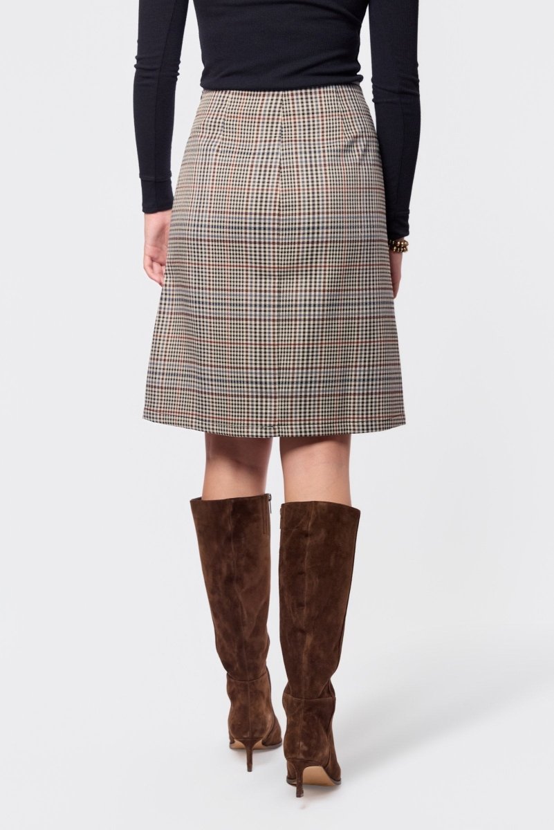 Ciarra Skirt (Brown Plaid) - Skirt - Yakira Bella