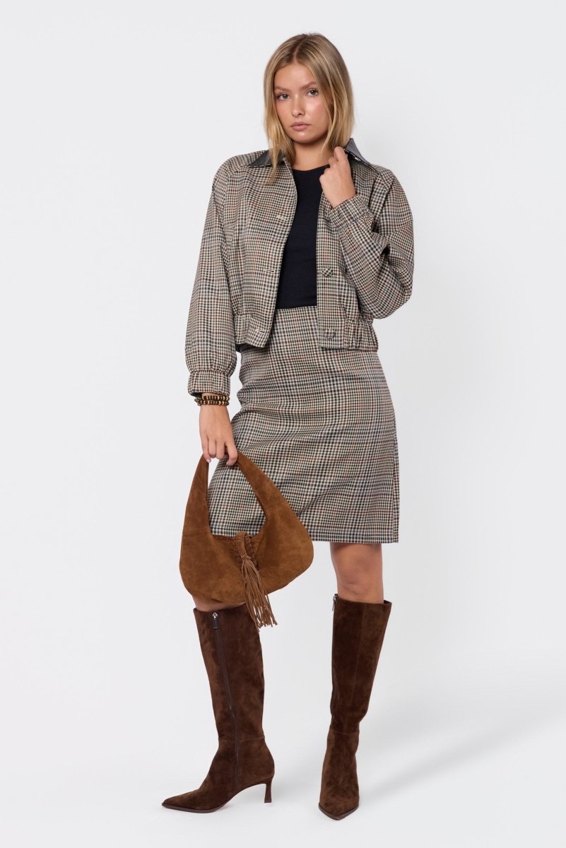 Ciarra Skirt (Brown Plaid) - Skirt - Yakira Bella