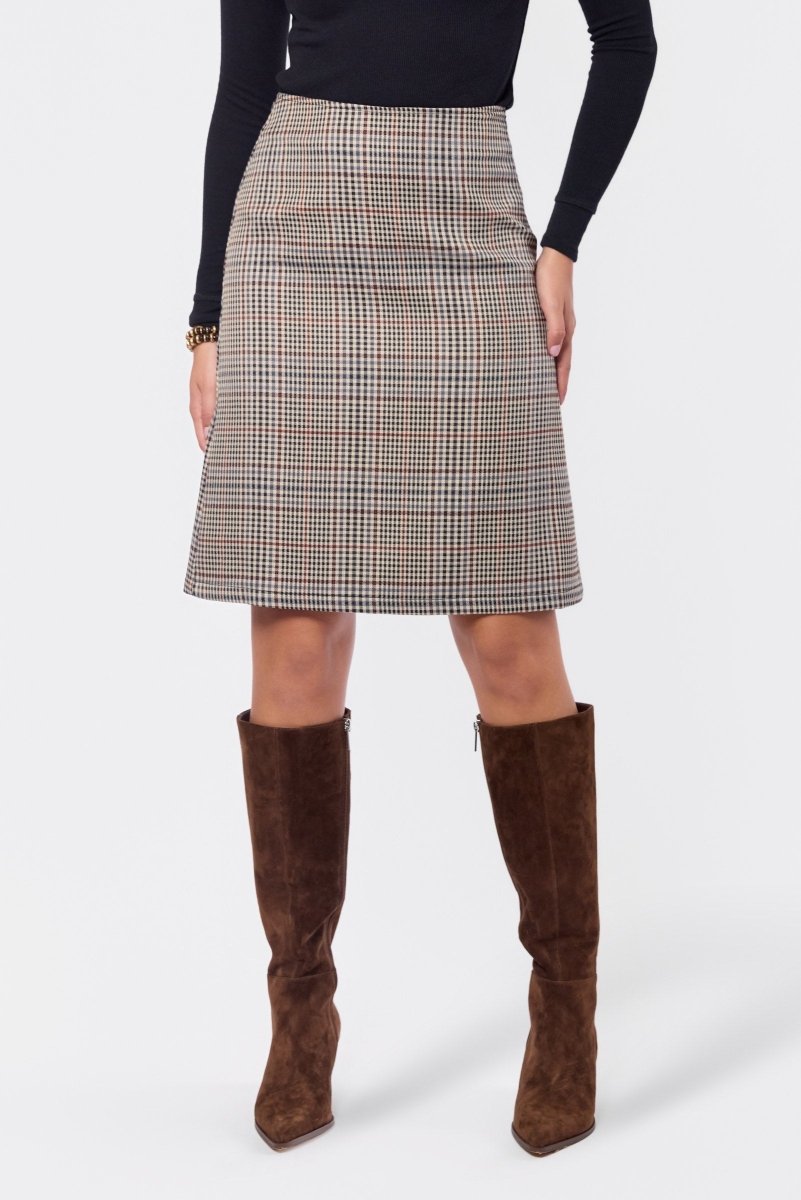 Ciarra Skirt (Brown Plaid) - Skirt - Yakira Bella