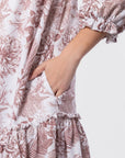 Clio Dress 37" (Beige White) - Dress - Yakira Bella