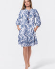 Clio Dress 37" (Blue White) - Dress - Yakira Bella