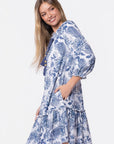 Clio Dress 37" (Blue White) - Dress - Yakira Bella