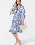 Clio Dress 40" (Blue White) - Dress - Yakira Bella