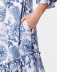 Clio Dress 40" (Blue White) - Dress - Yakira Bella