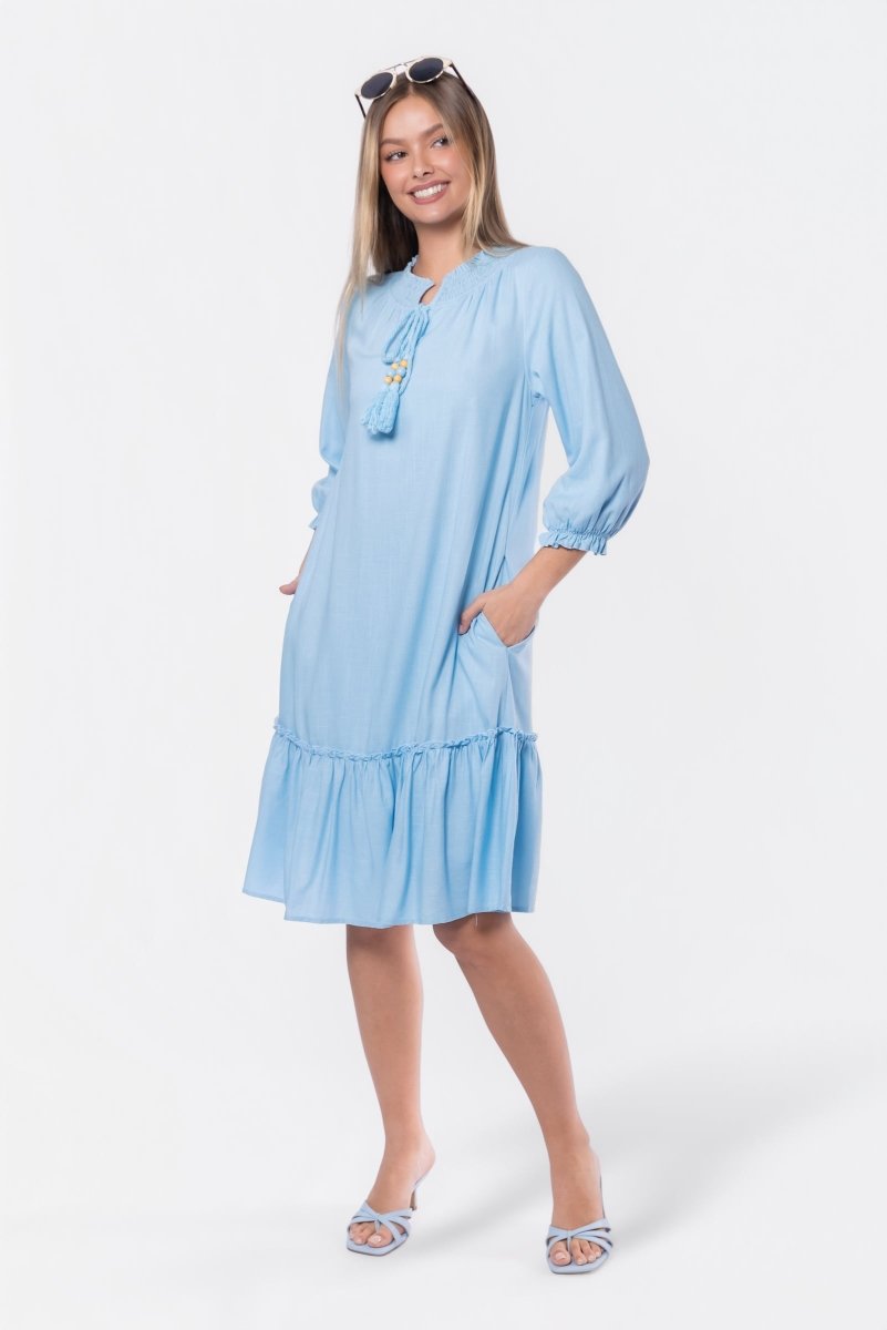 Clio Dress 40" (Light Blue) - Dress - Yakira Bella