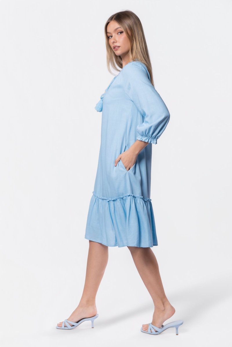 Clio Dress 40" (Light Blue) - Dress - Yakira Bella