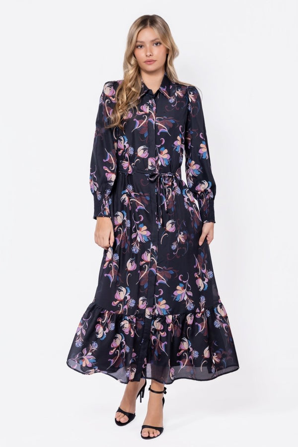 Connie Dress (Black Flower) - Dress - Yakira Bella