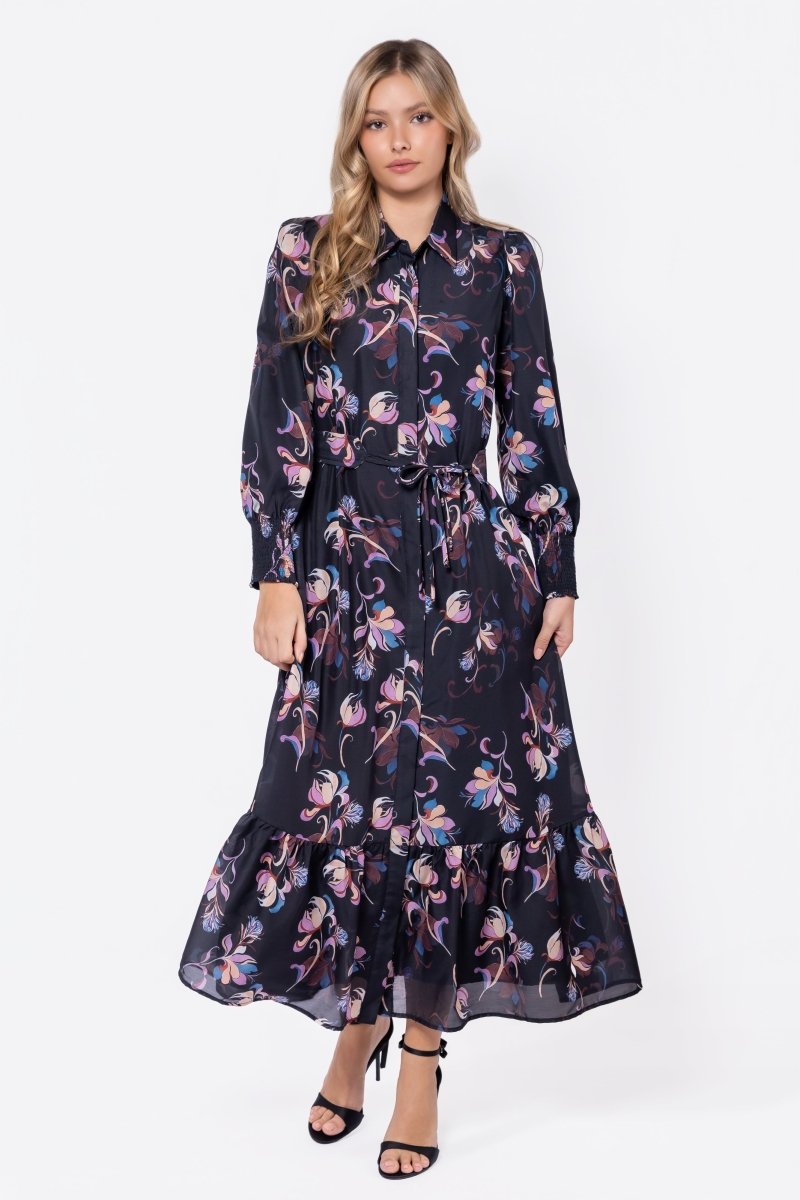 Connie Dress (Black Flower) - Dress - Yakira Bella
