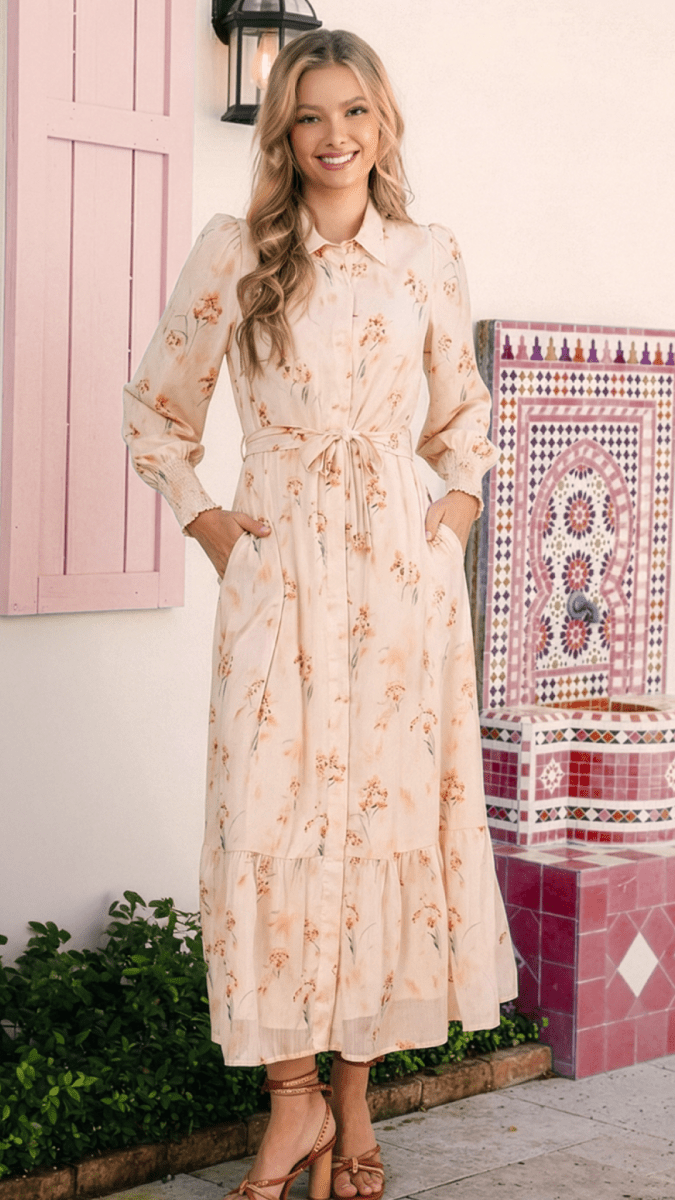 Connie Dress (Light Peach) - Dress - Yakira Bella