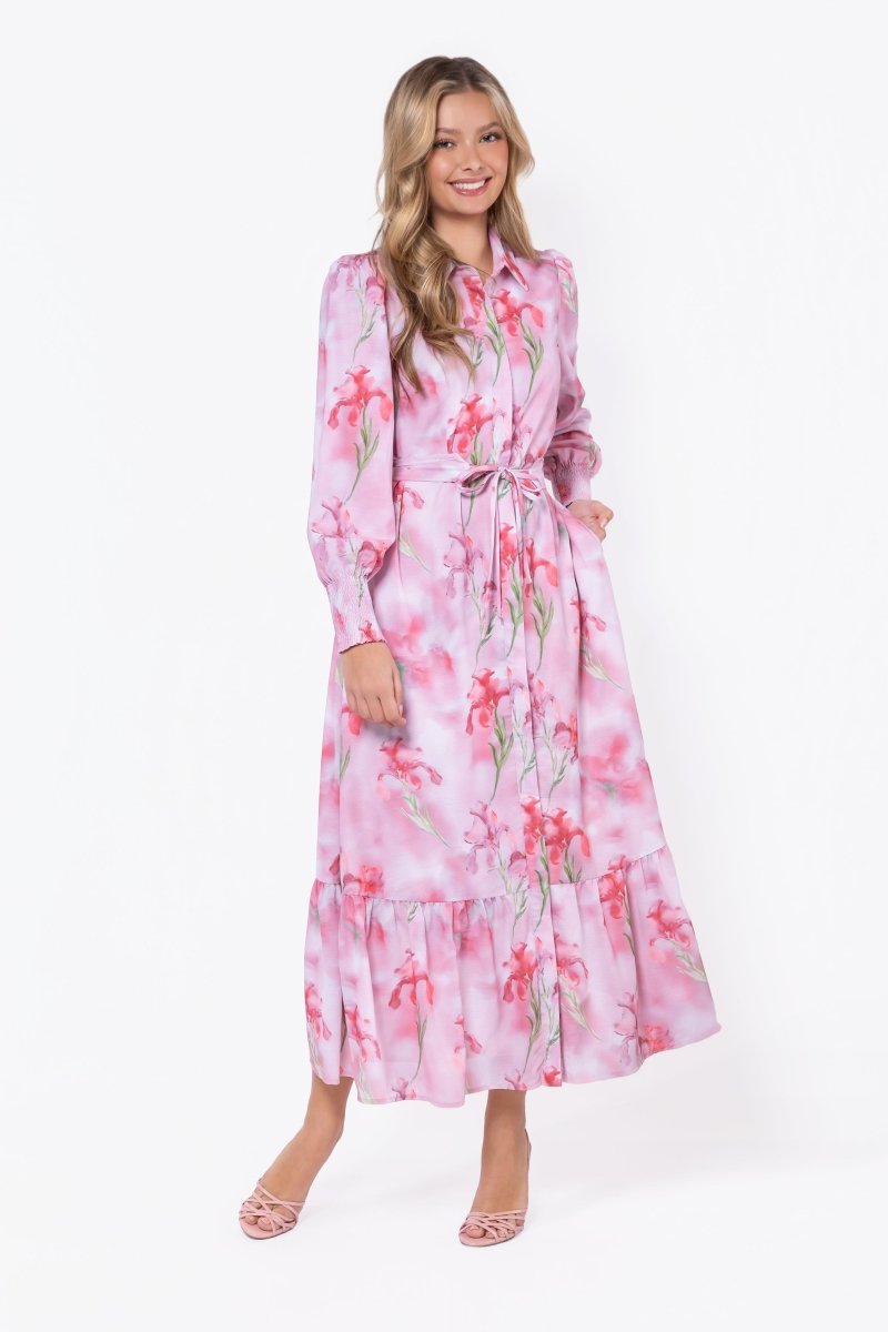 Connie Dress (Pink Flower) - Dress - Yakira Bella