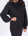 CREWNECK SWEATSHIRT (BLACK) - Top - Yakira Bella