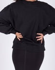 CREWNECK SWEATSHIRT (BLACK) - Top - Yakira Bella