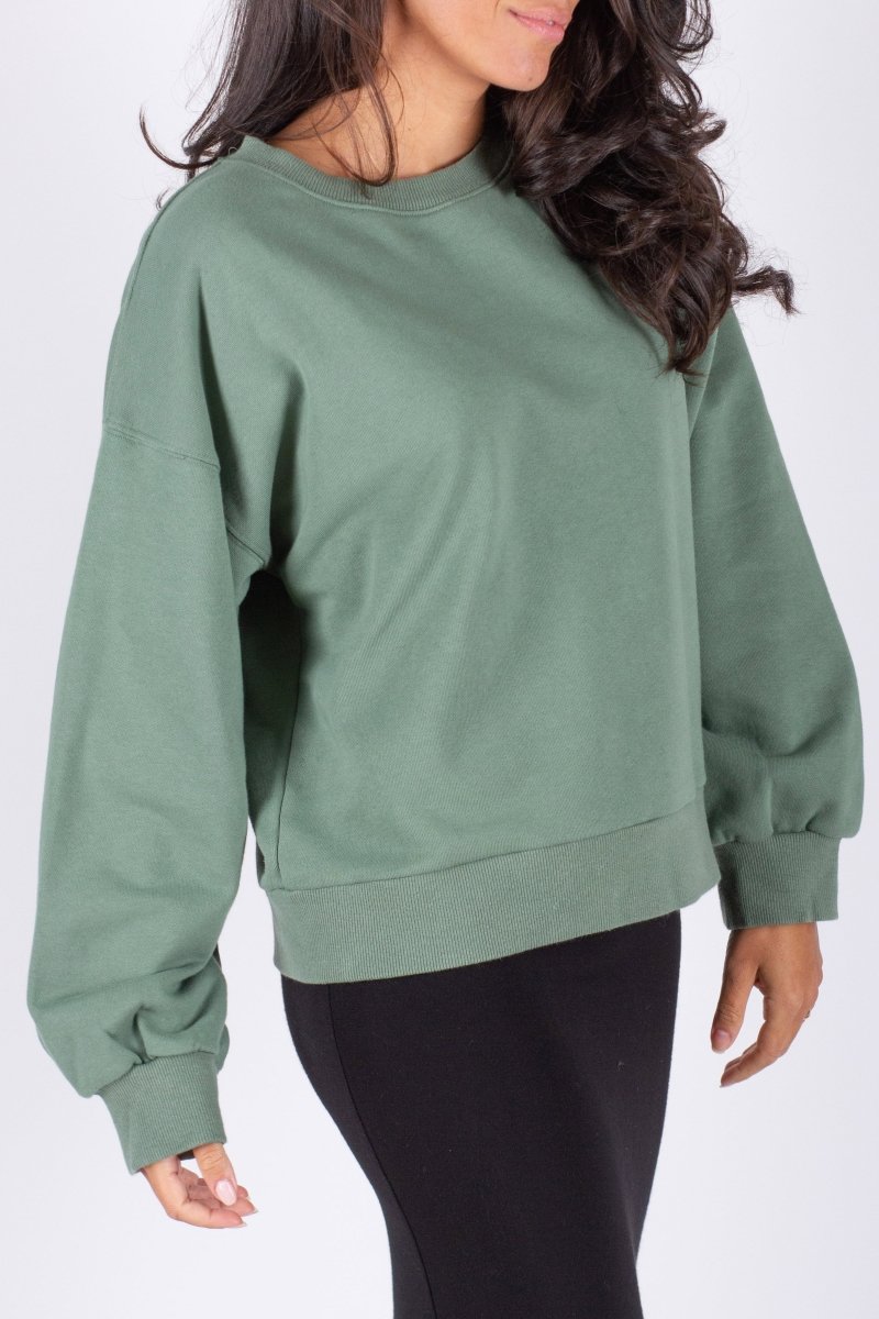 CREWNECK SWEATSHIRT (Green) - Top - Yakira Bella